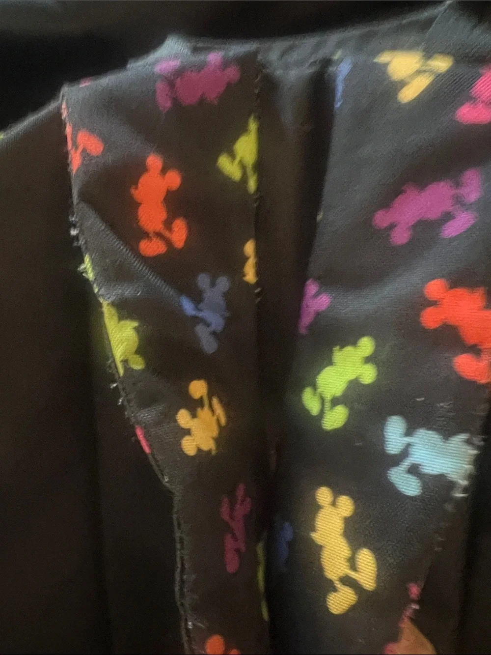 Disney Black Backpack with Rainbow Mickey Silhouettes